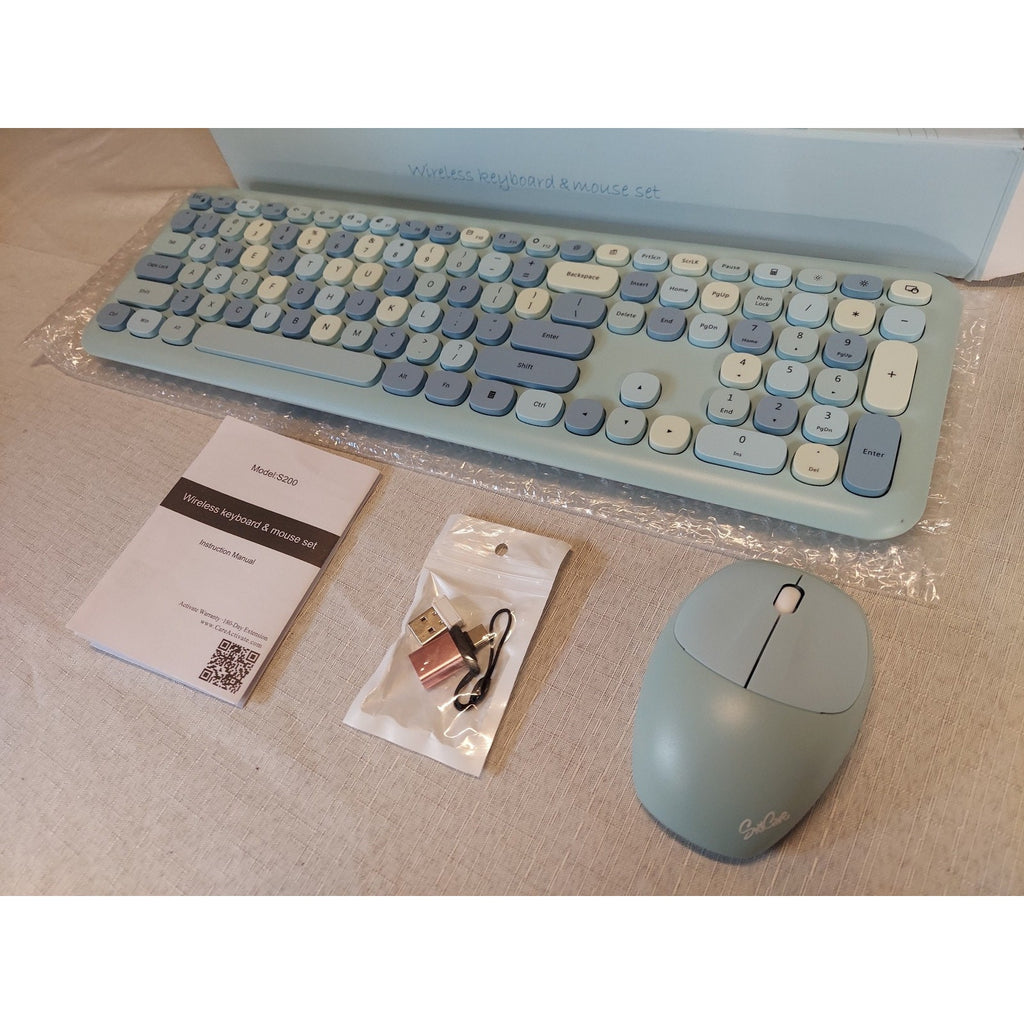 Wireless Keyboard Mouse Set S200 Multicolor PC Laptop Desktop Computer