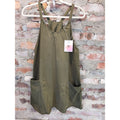Womens Overall Romper Size S Olive Green Sleeveless Pockets Casual Jumpsuit