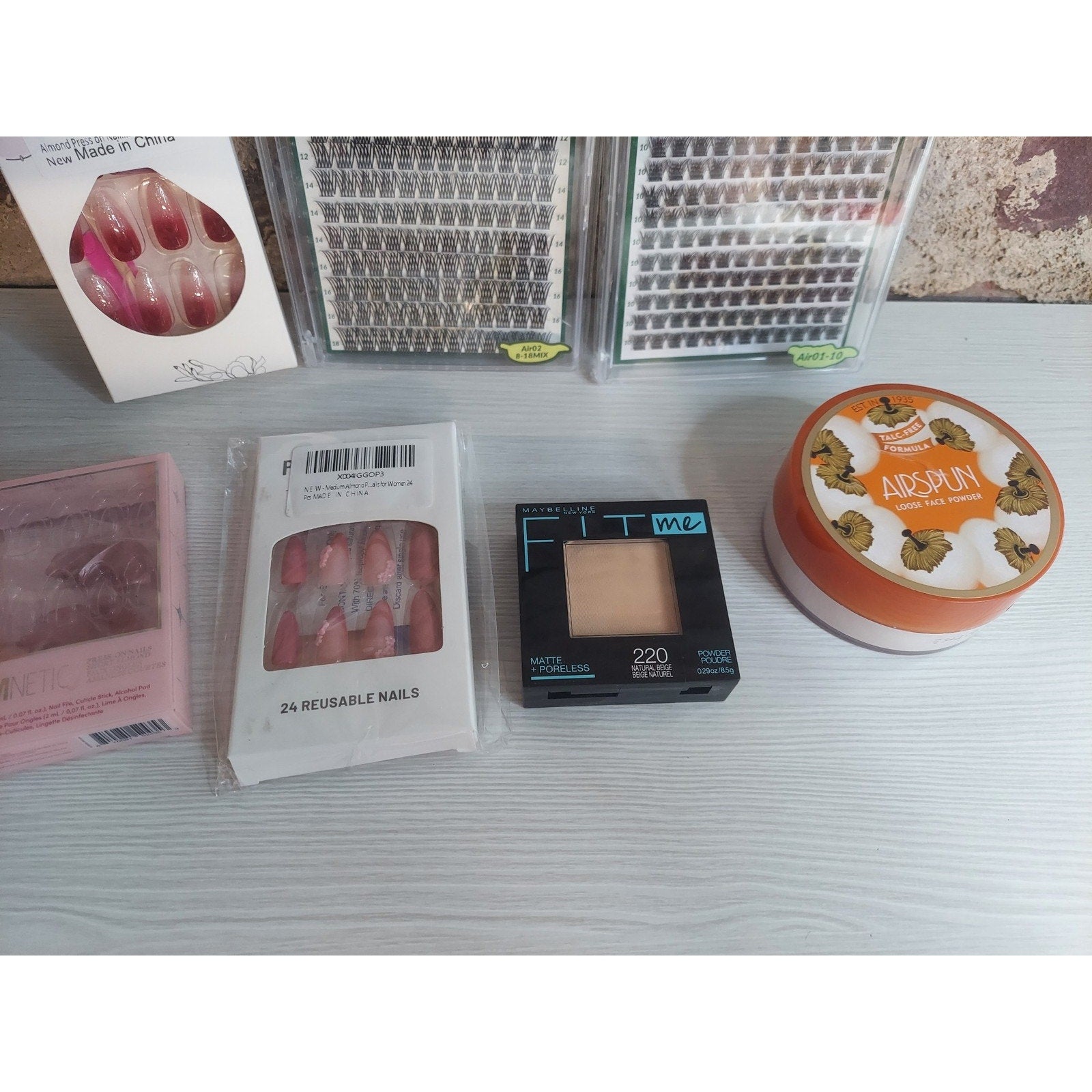 Maybelline Fit Me Airspun Loose Powder Keyyou Lash Press On Nails Makeup Lot