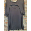 Bobeau And Rose Womens Tunic Top Size 2 Black Cutout Front Short Sleeve
