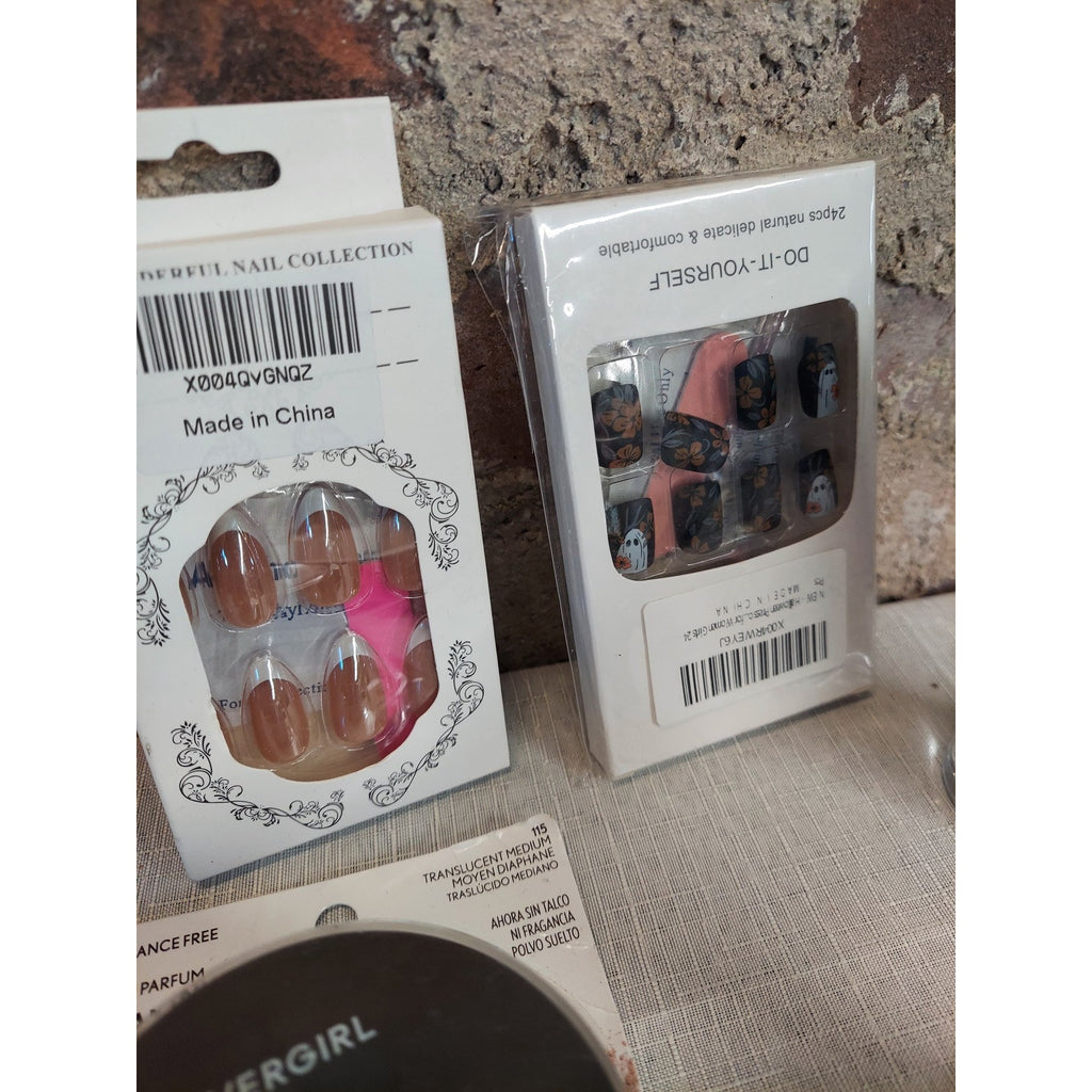 Maybelline Covergirl Milani Makeup Beauty Lot Mascara Powder Press On Nails