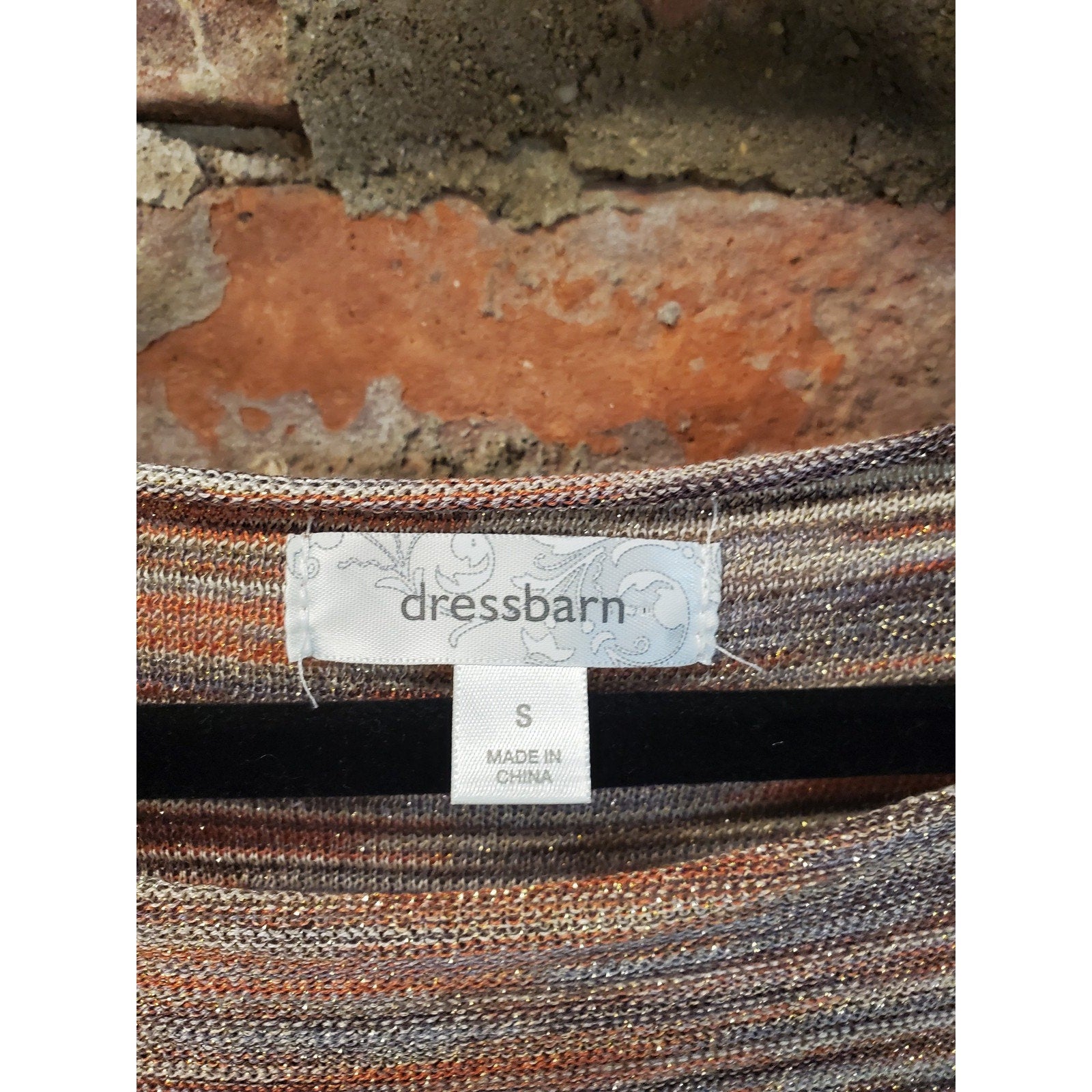 dressbarn Womens Dolman Sleeve Knit Top S Small Multicolor Shimmer Pullover