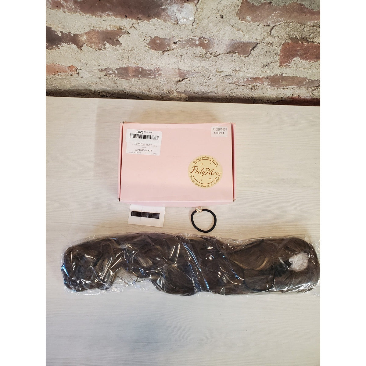 FluffyMeez 22" Ponytail Extension Wavy Curly Synthetic Hair Piece Brown Blonde