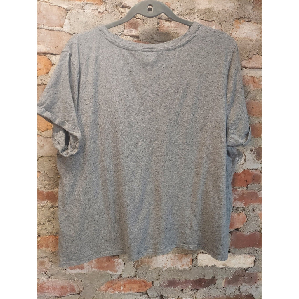 Rock & Republic Womens T-Shirt XXL Gray V Neck Short Sleeve Casual Relaxed Fit