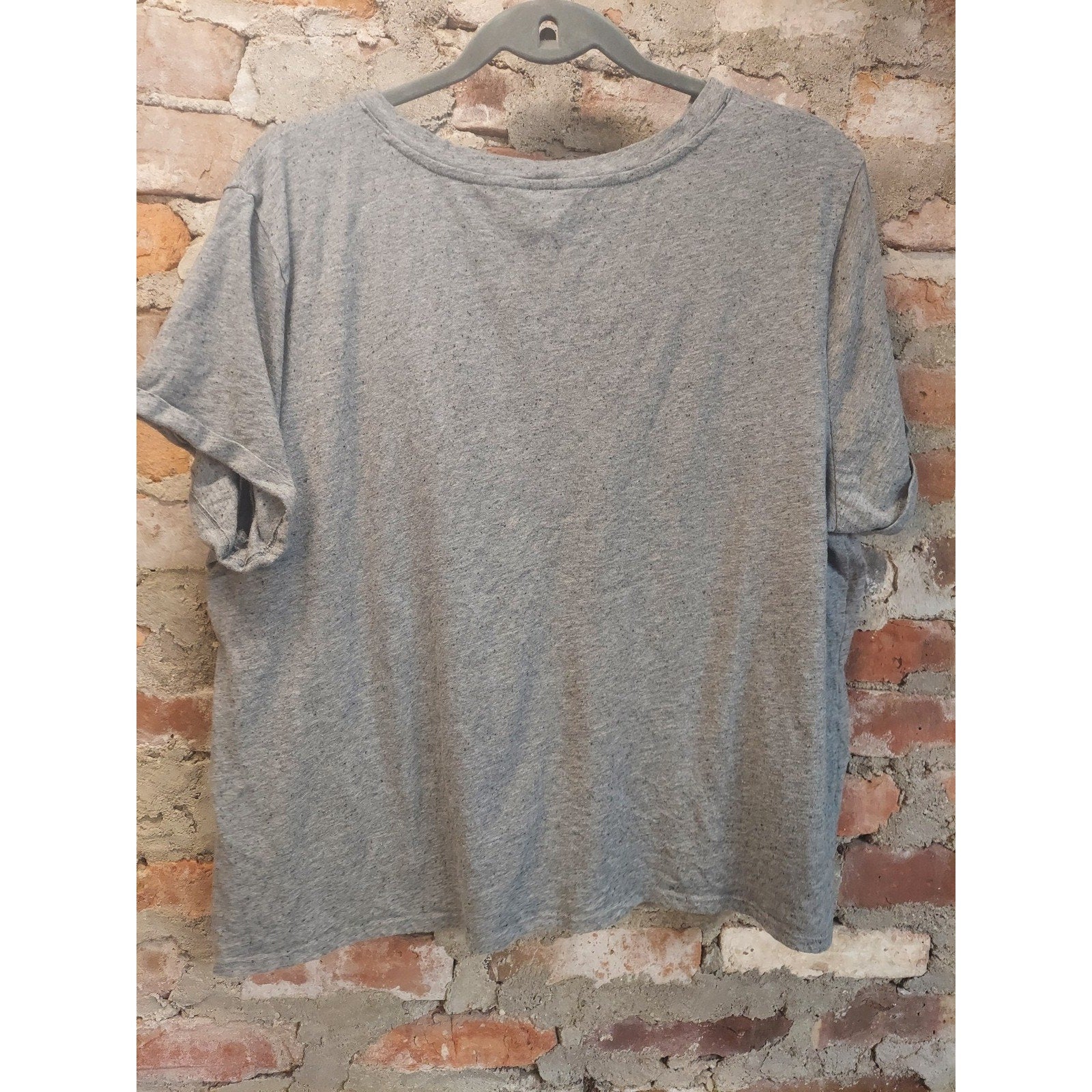 Rock & Republic Womens T-Shirt XXL Gray V Neck Short Sleeve Casual Relaxed Fit