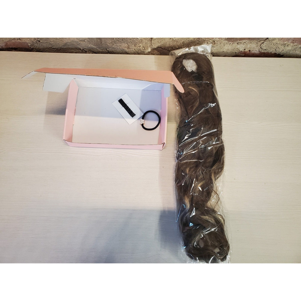 FluffyMeez 22" Ponytail Extension Wavy Curly Synthetic Hair Piece Brown Blonde
