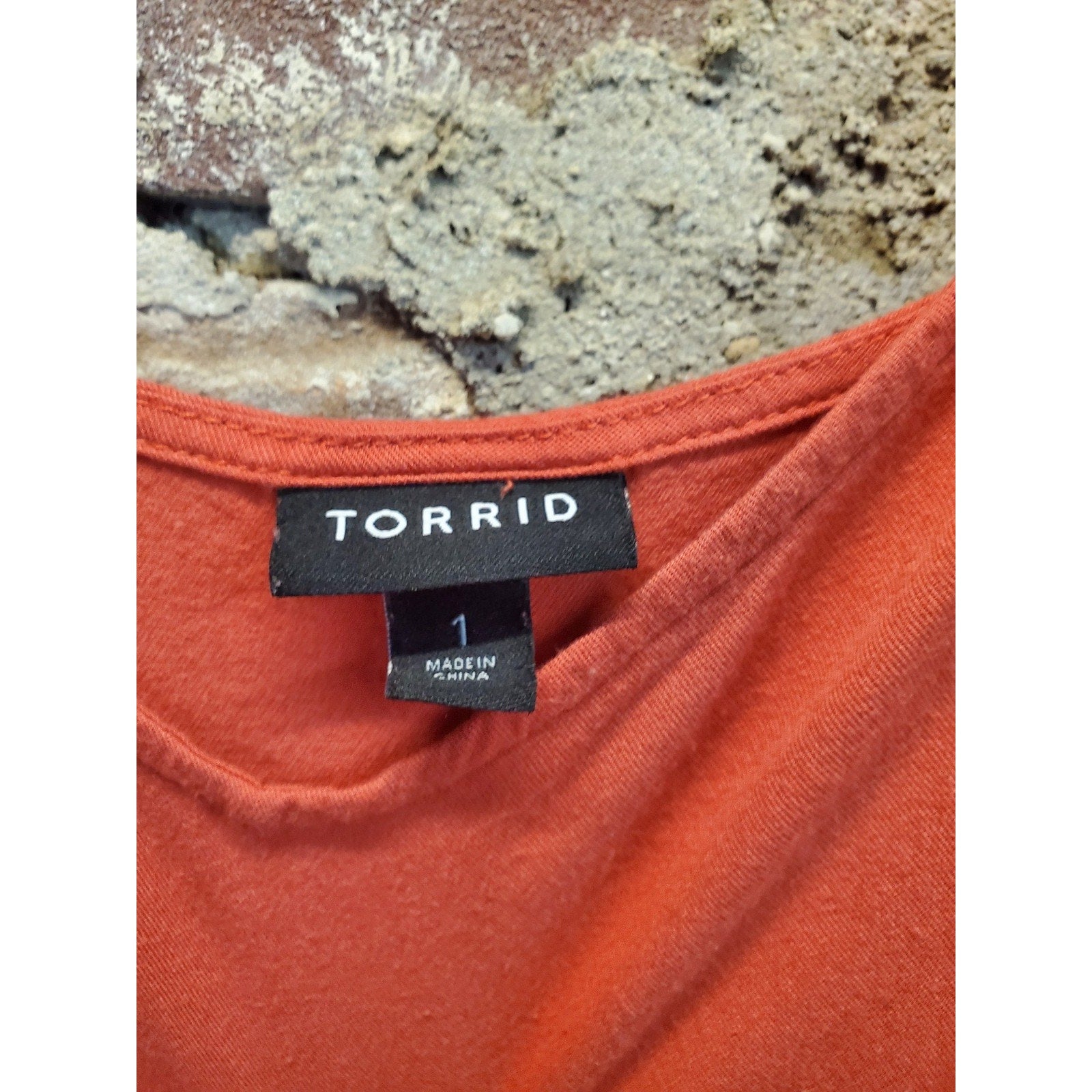 Torrid Womens Shirt Tank Top 1X Plus Size Rust Orange V Neck Adjustable Straps