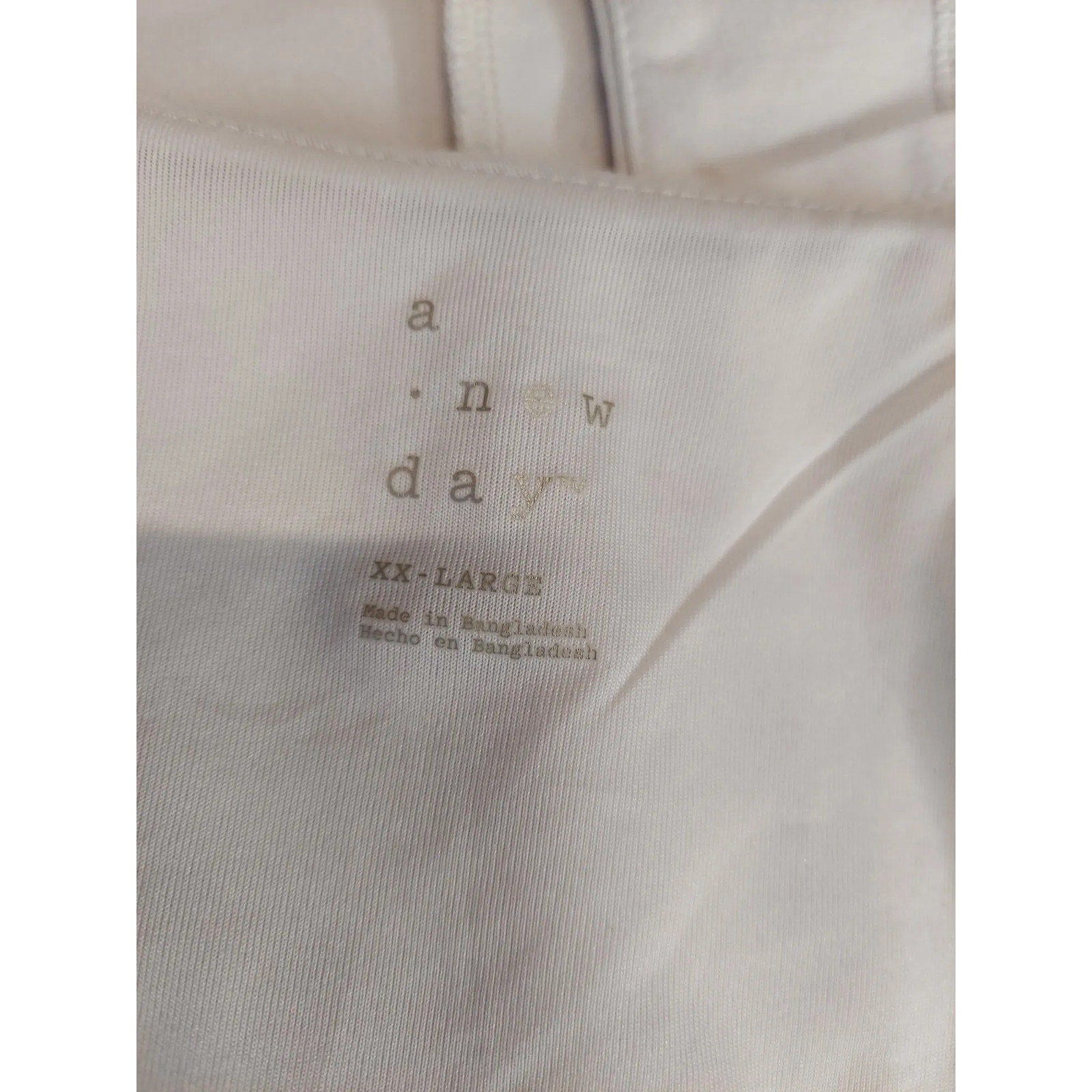 A New Day Womens Tank Top Blouse XXL Cream Scoop Neck Button Front