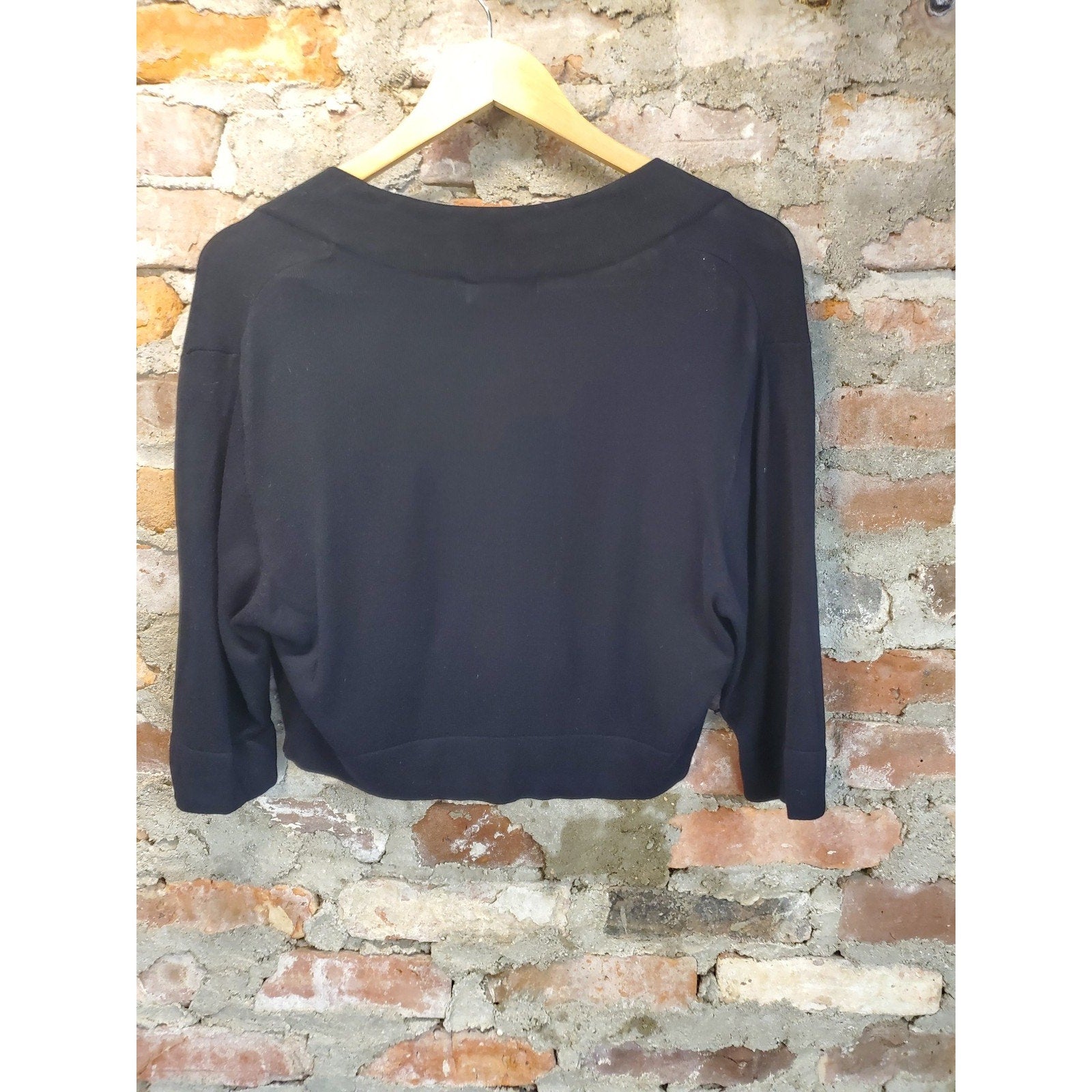 B Darlin Womens Shrug Cardigan M Black Open Front Cropped Long Sleeve
