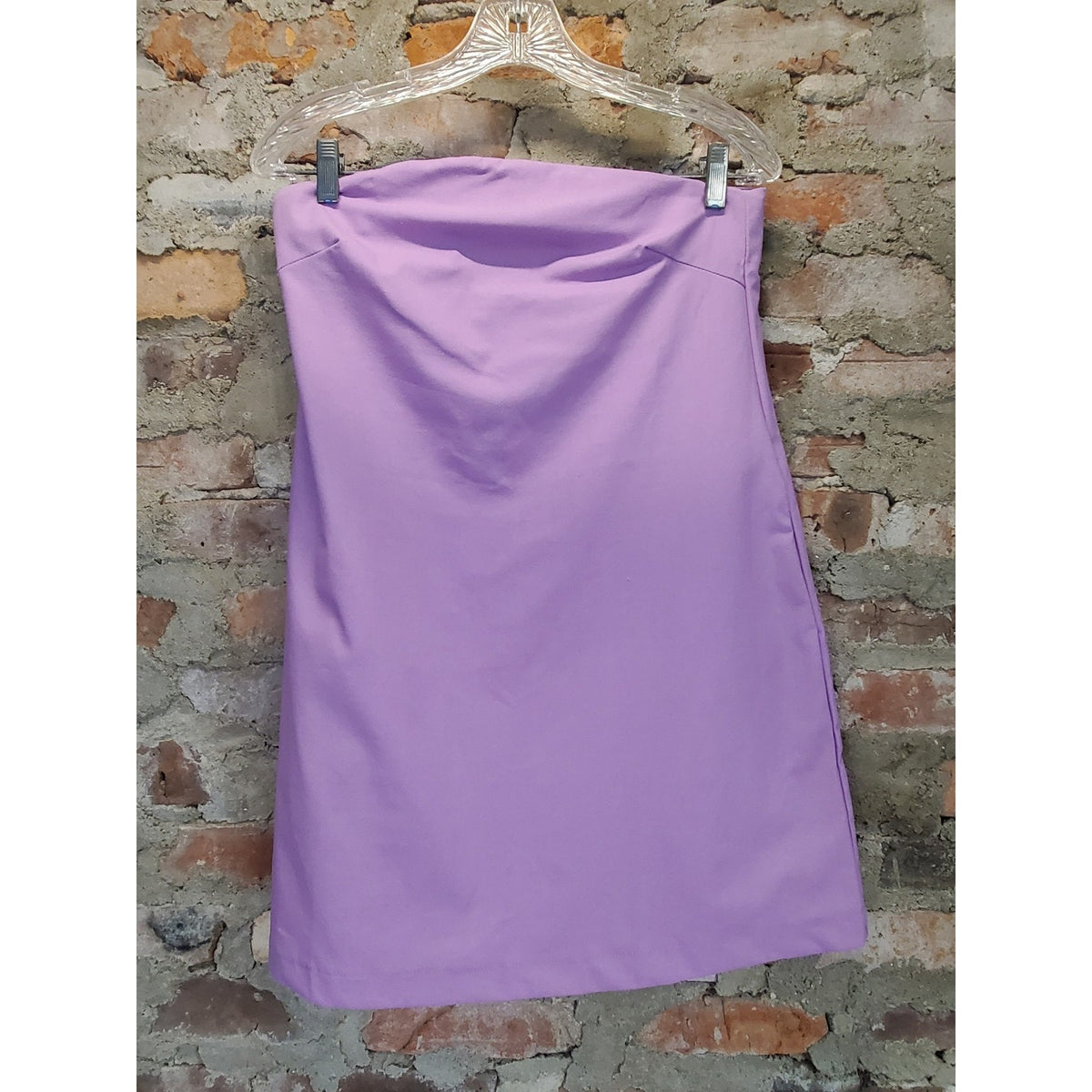 Womens Strapless Mini Dress S Lavender Linen Blend Summer Beach Casual