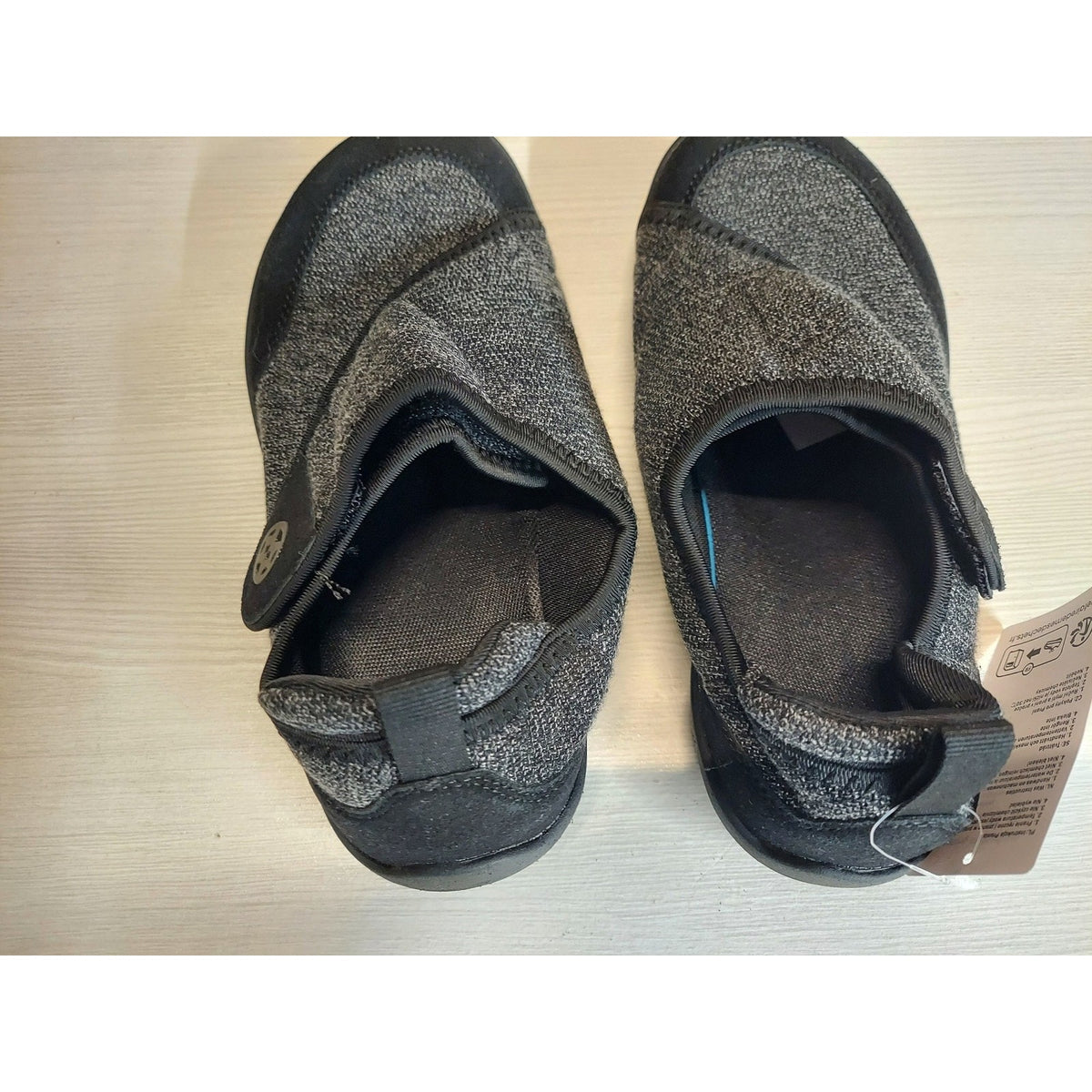 Barefoot Minimalist Water Shoes Unisex US 6.5W 5M Black Gray Hook Loop Slip New
