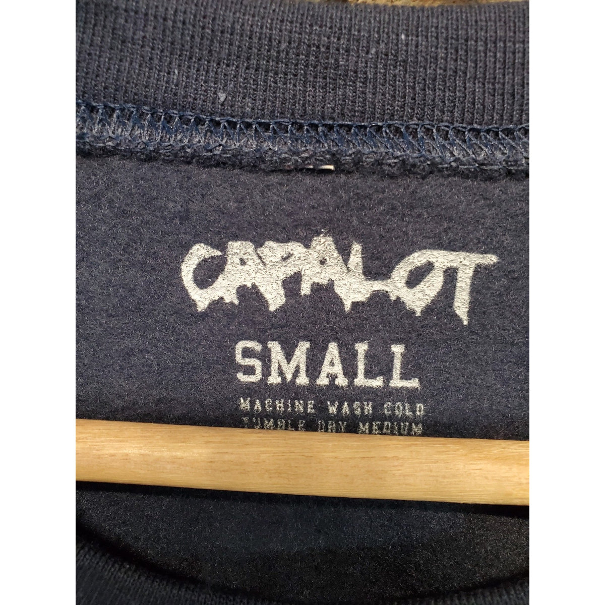CAPALOT Mens Crewneck Sweatshirt S Small Navy Blue POLOG Goat Graphic