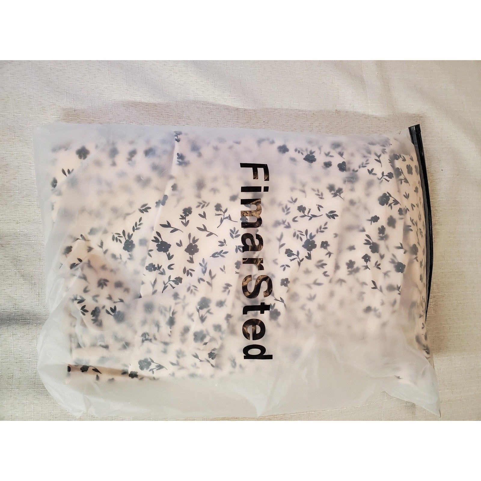 FimarSted Womens Long Dress S Khaki Floral Ruffle Hem Tie Neck Boho Casual