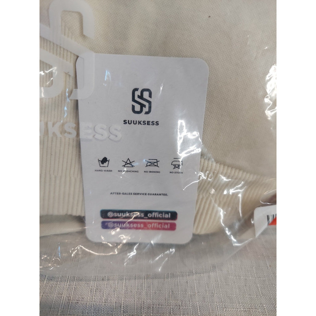SUUKSESS Womens S Yoga Set Seamless High Waist Scrunch Butt Cream Strappy Back