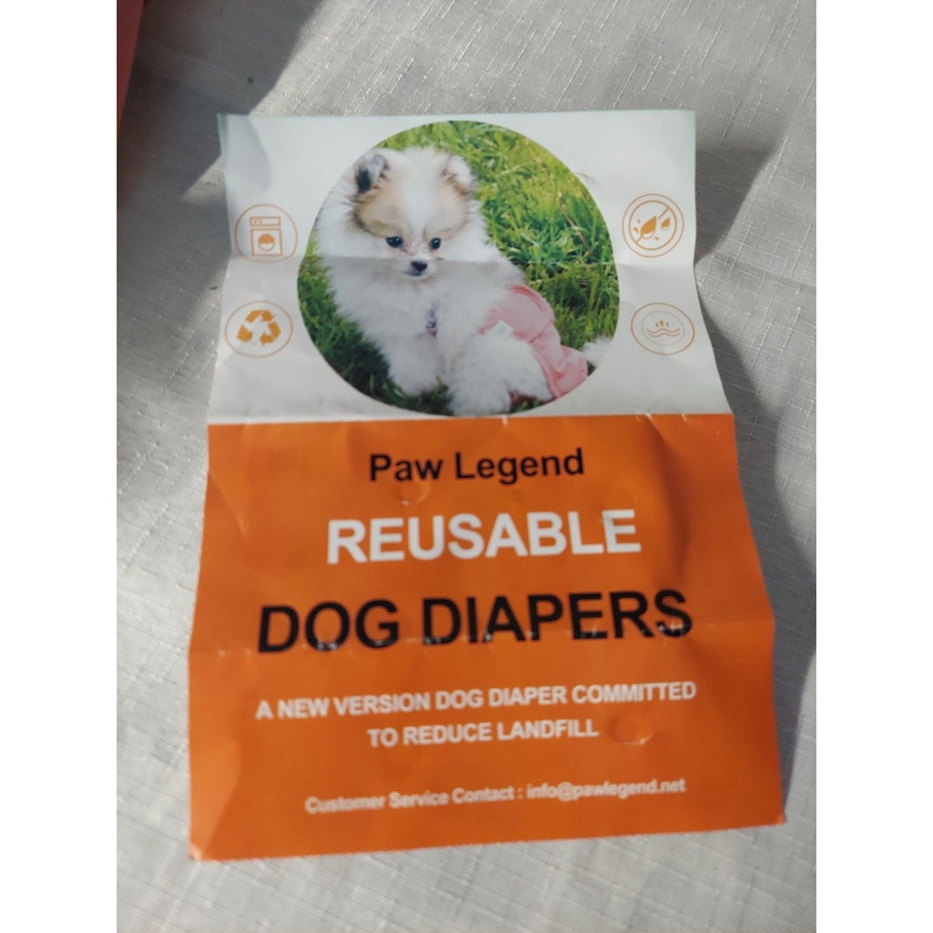 Paw Legend Reusable Dog Diapers Washable Set 3 Pack Eco Friendly Aqua Pink Black