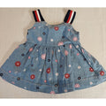 Tommy Hilfiger Baby Girl Floral Denim Dress 12M Sundress Striped Straps