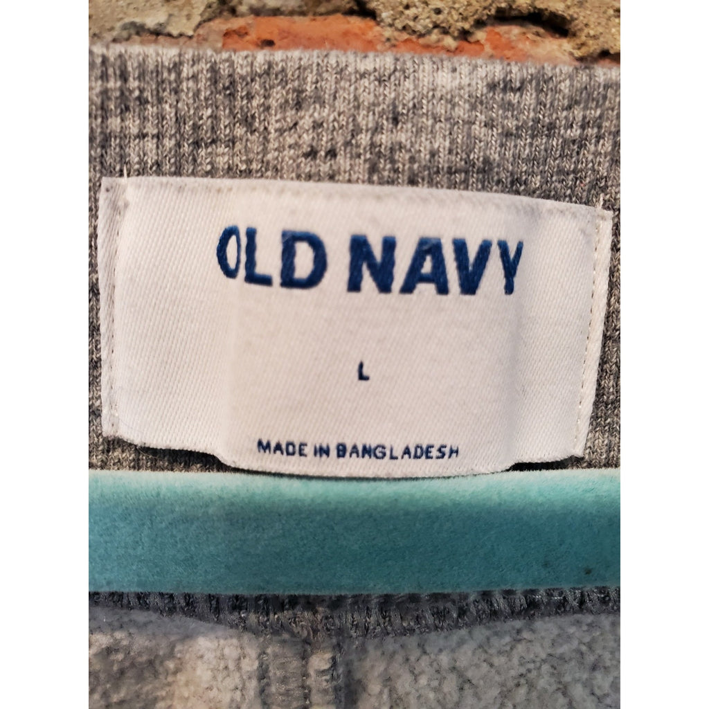 Old Navy Mens Jogger Sweatpants Size L Heather Gray Drawstring Elastic Cuff