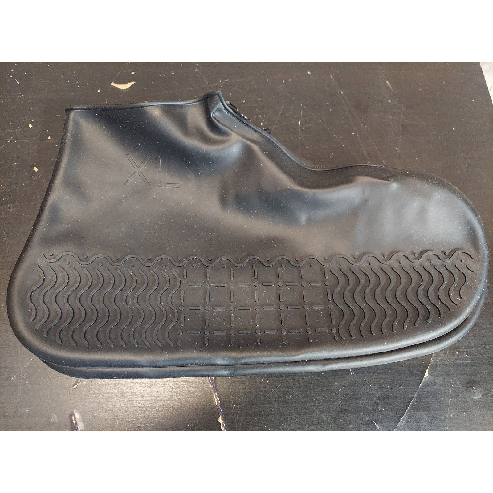 Waterproof Silicone Rain Shoe Covers Zipper Boot Protector Reusable Black XL