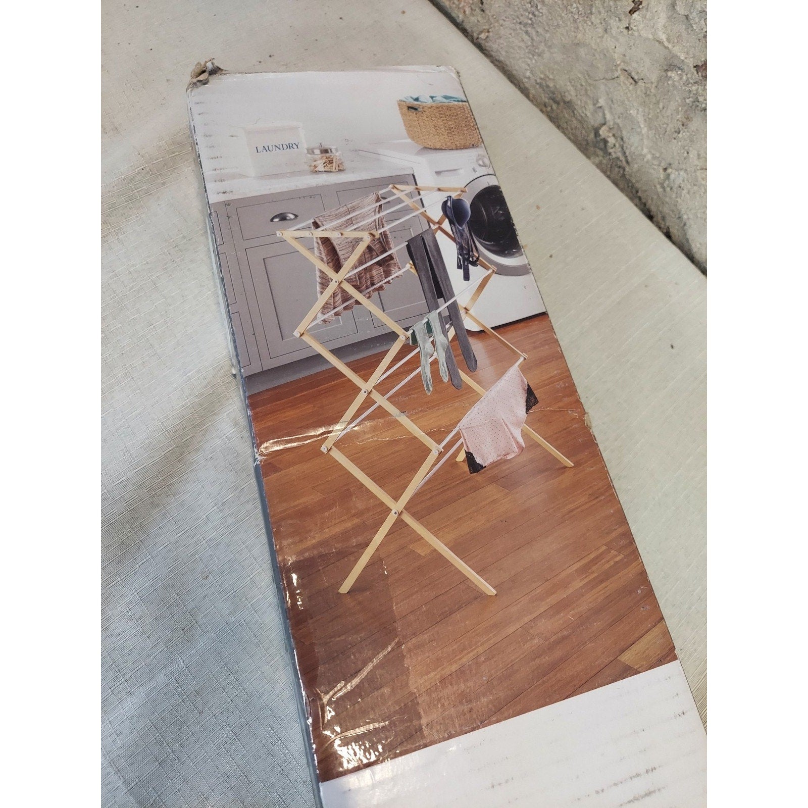 Wood Drying Rack Folding Clothes Hanger Laundry Air Dry Indoor 25ft Space