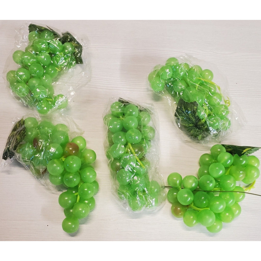 Artificial Grapes Green Faux Fruit Plastic Home Decor Kitchen Display Prop Set 5