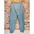 Womens Joggers Athletic Pants Size M Teal Blue High Waisted Nylon Spandex