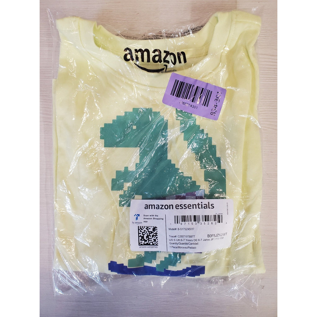Amazon Essentials Bos Long Sleeve T Shirt S 6-7 Years Dinosaur Skateboard