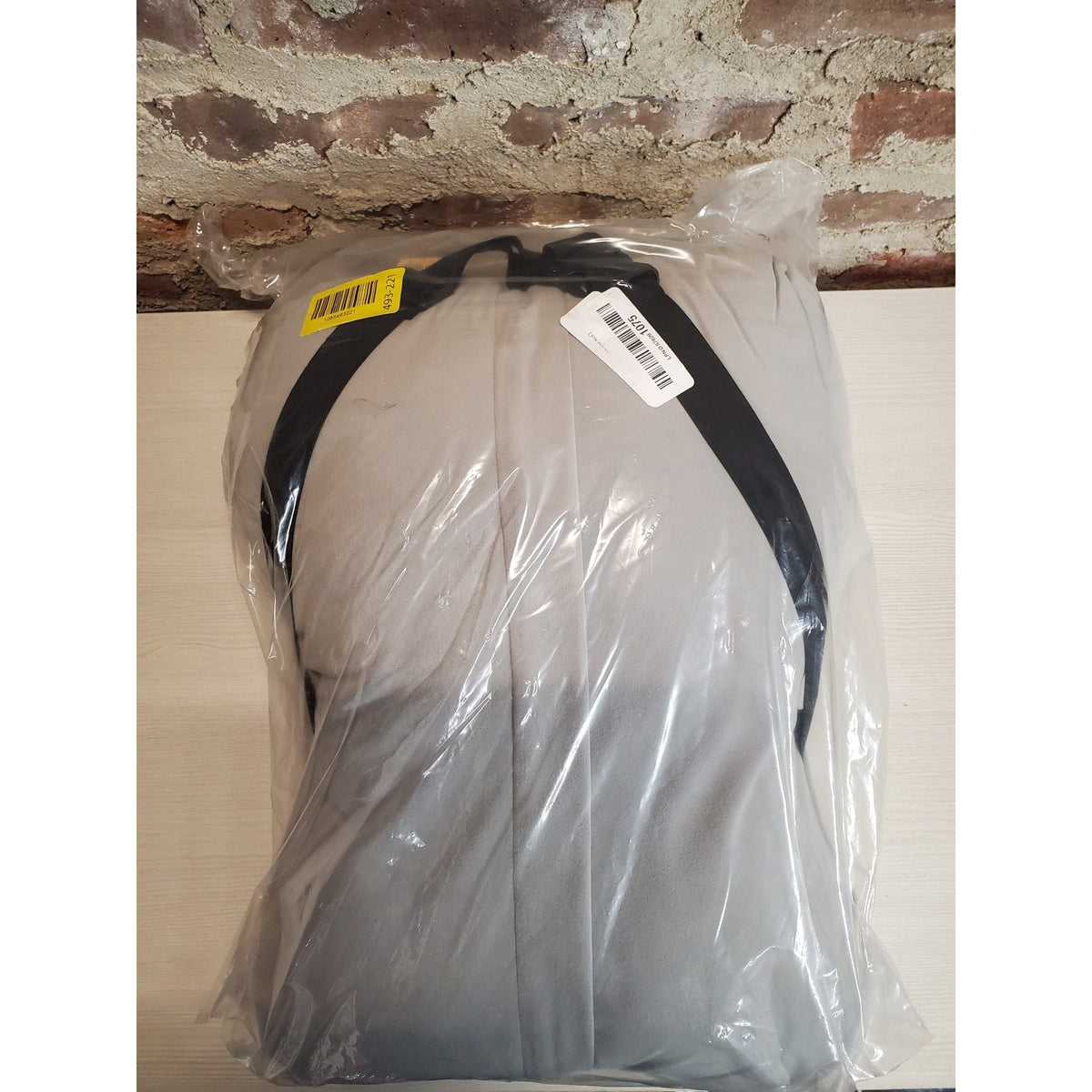Lumbar Support Pillow Back Cushion Car Seat Office Chair Grey Adjustable Strap