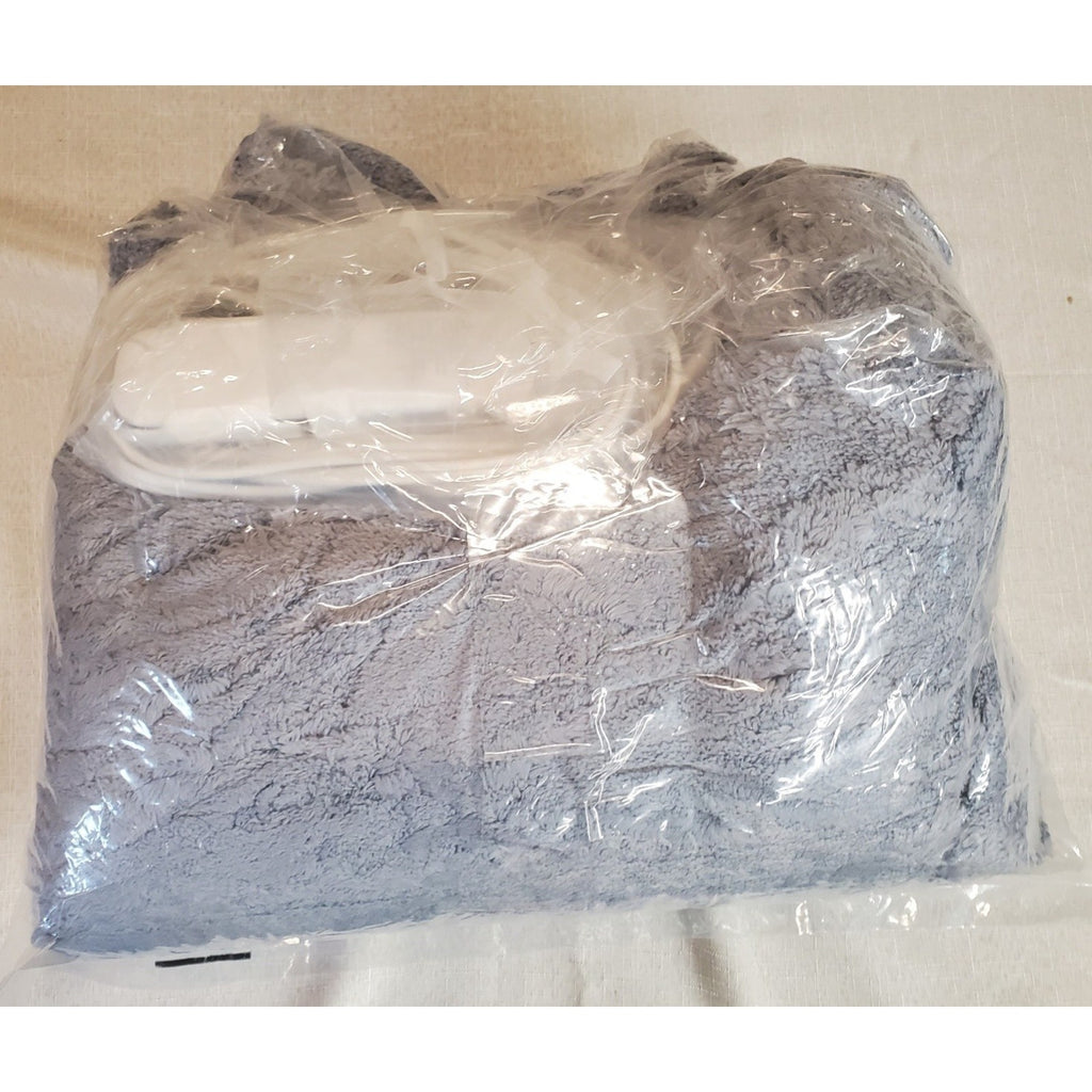 xiniusleep Electric Blanket Heated Throw Cable Knit Sherpa Soft Grey 50"x60"