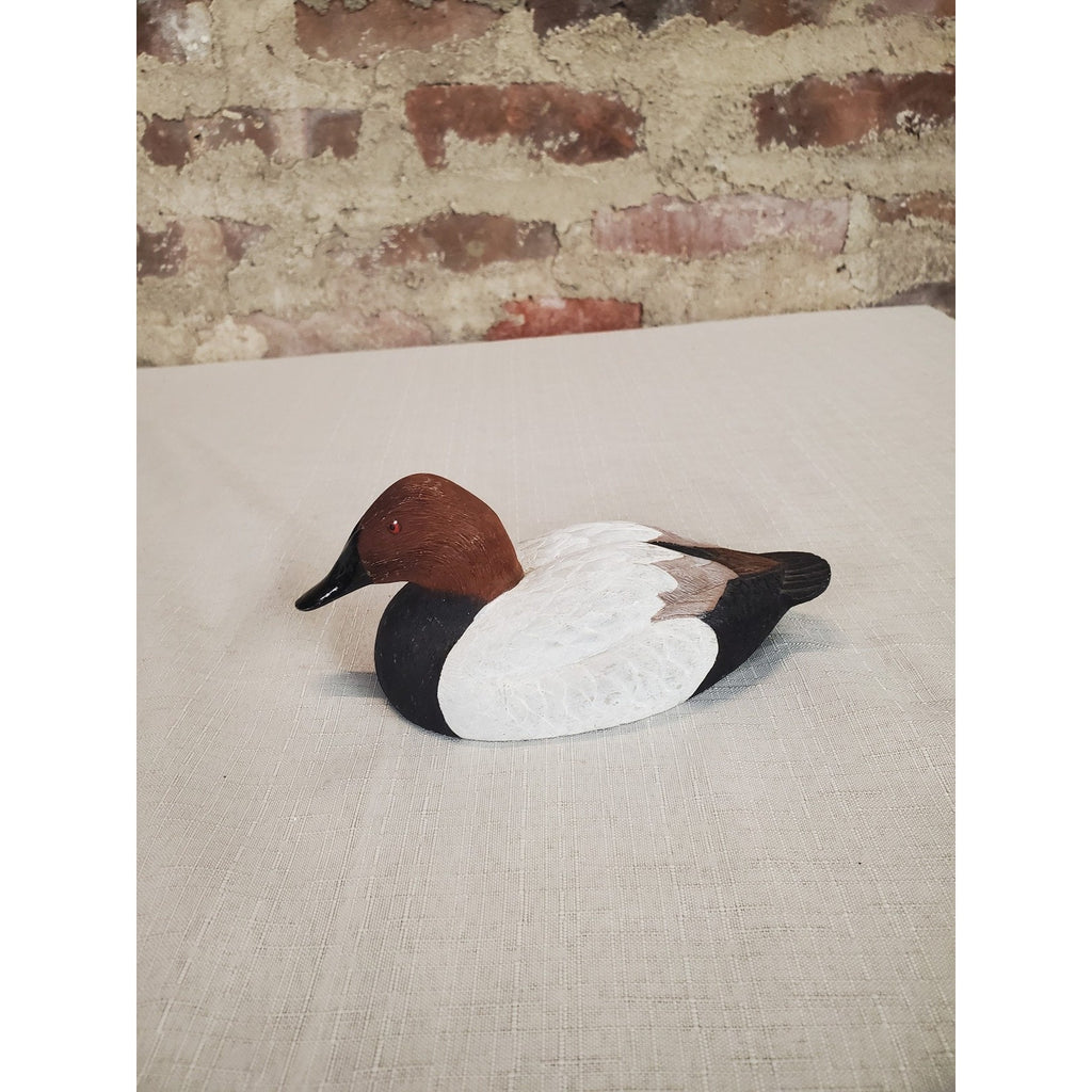 Canvasback Duck Decoy Hand Carved Wood Folk Art Hunting Rustic Decor