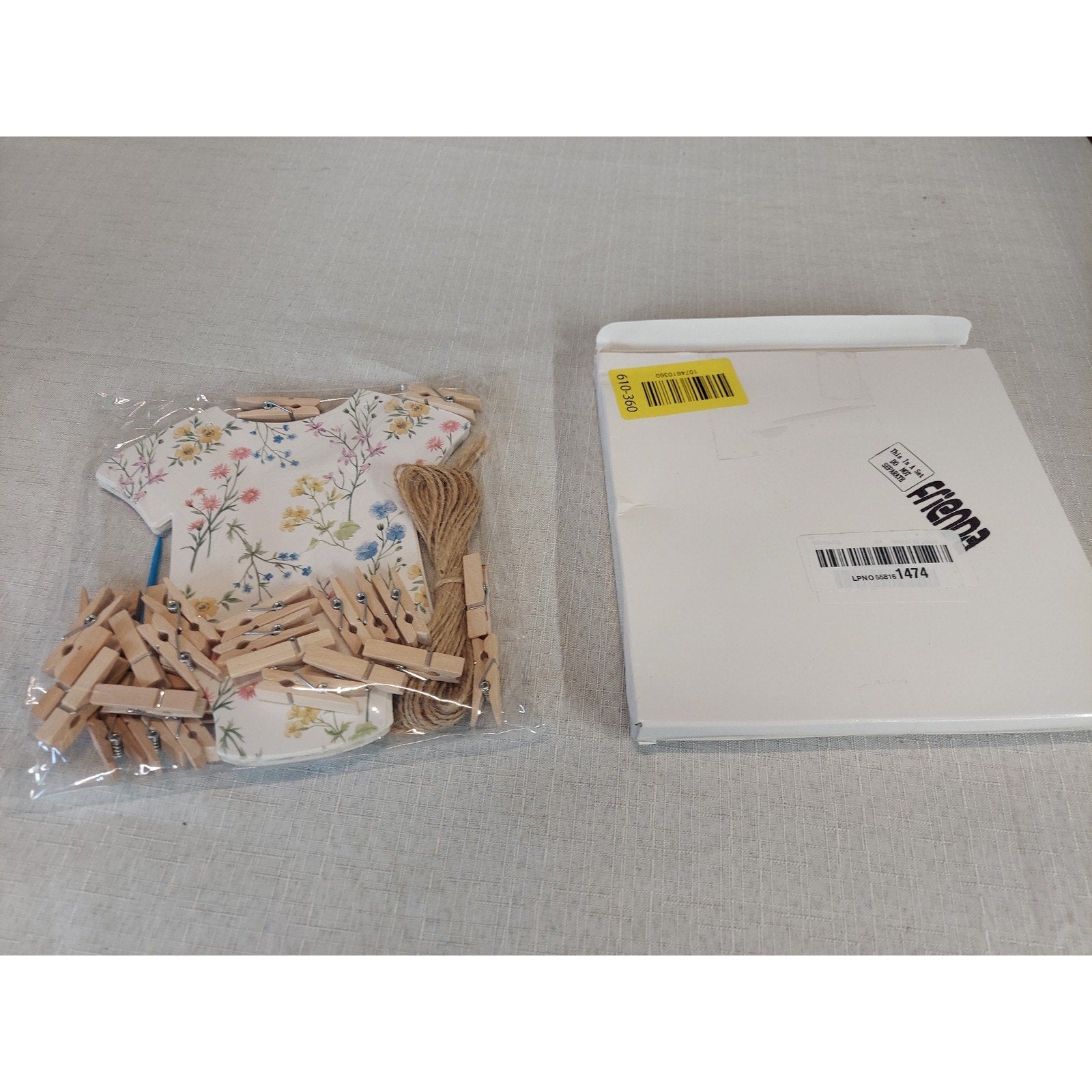 Fiennia Baby Shower Decoration Kit Floral Undershirt Garland Clothespins Twine