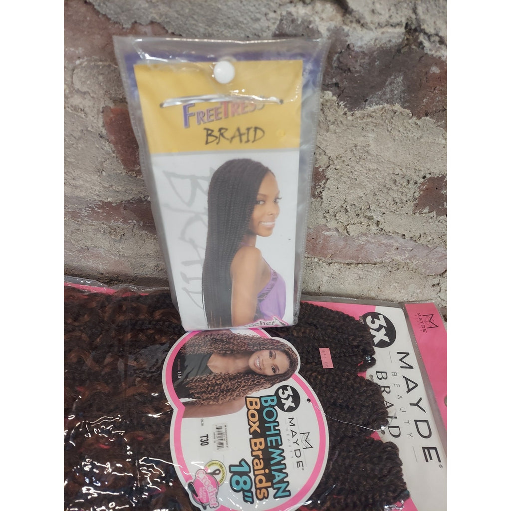 Braiding Hair Extensions Lot 18 Inch Mayde Beshe Freetress Crochet Box Braids
