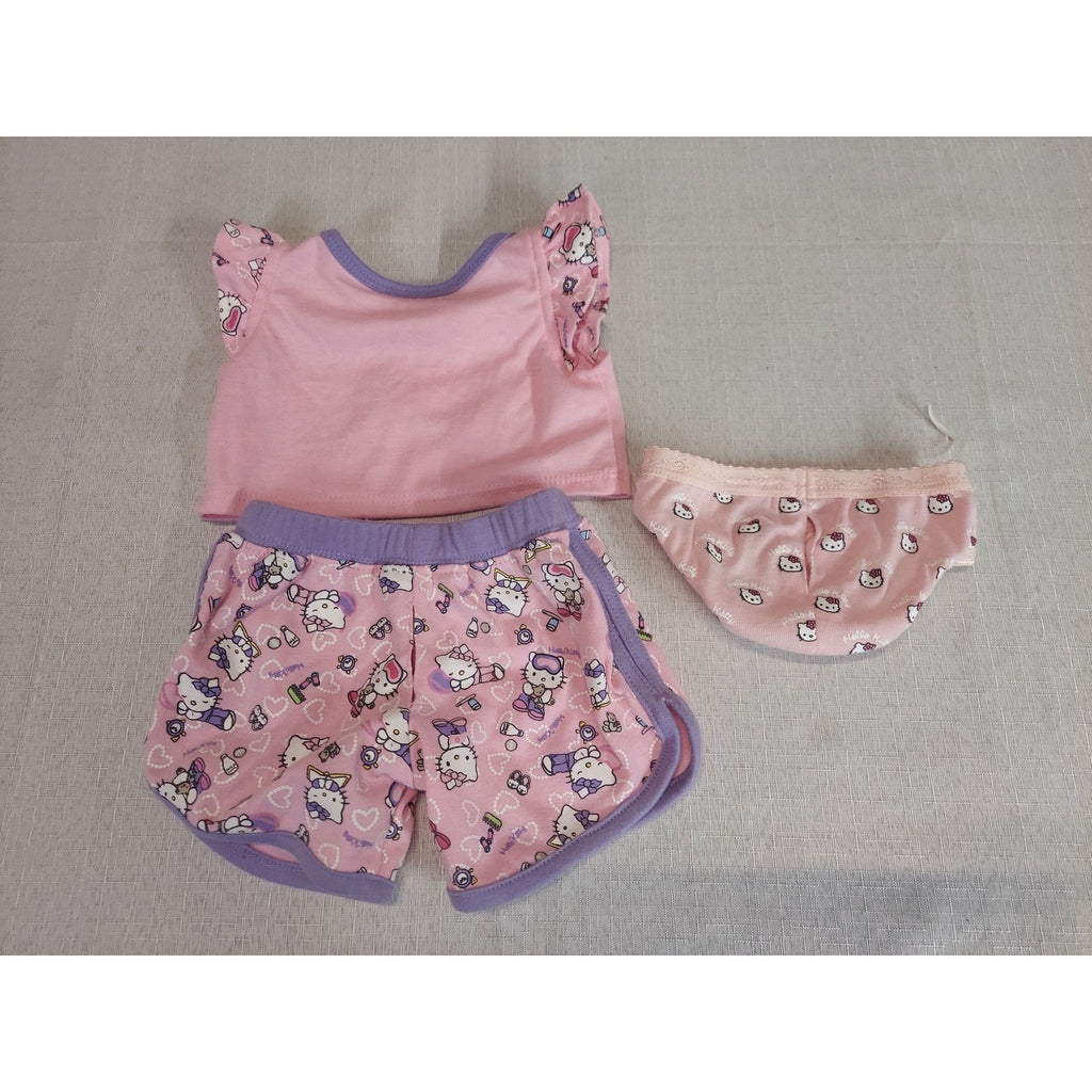 Hello Kitty BABW Build A Bear Doll Clothes Pink Purple Ruffled Outfit Set