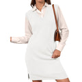 Wantrine Womens S Sweater Vest Dress White V Neck Sleeveless Knit Pullover Tunic
