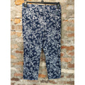 Rafaella Womens Sz 10 Capri Pants Navy White Floral Print Stretch Comfort