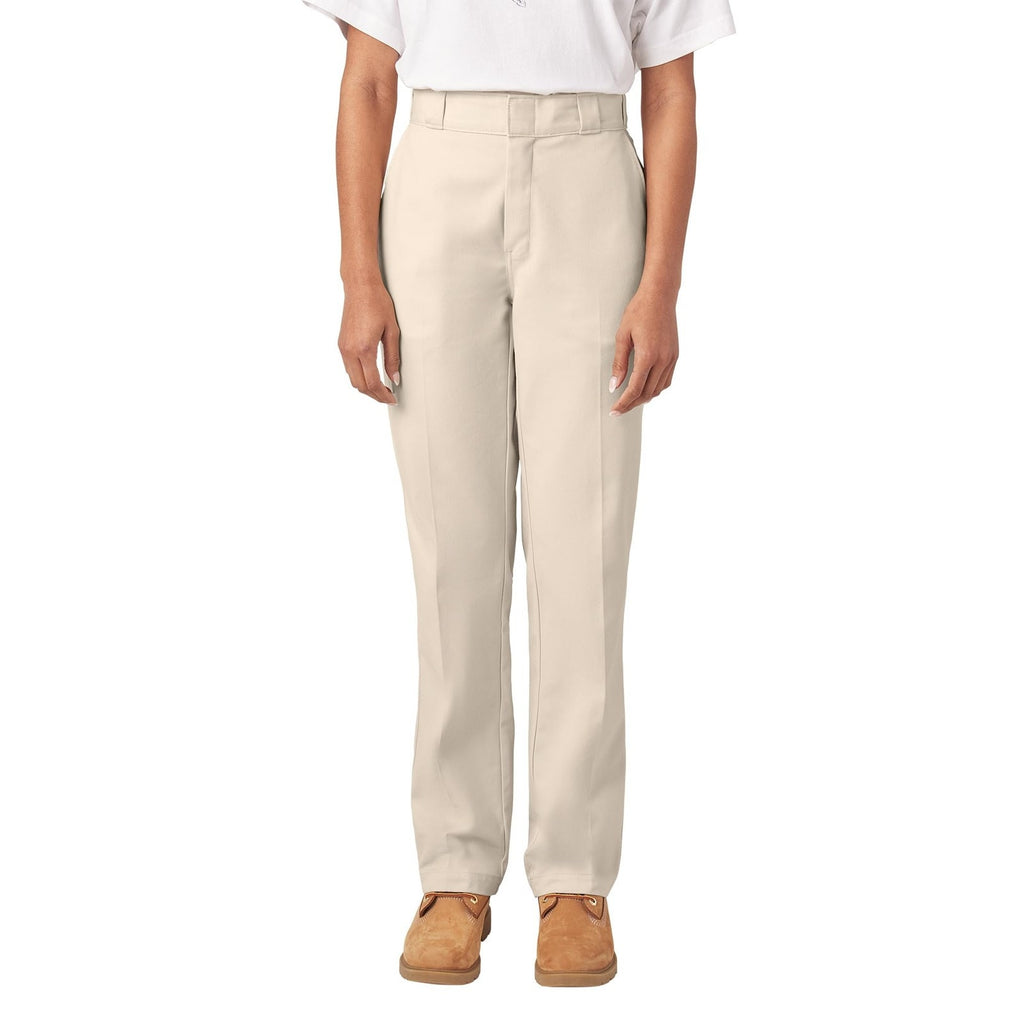 Dickies Womens Chino Pants 8/28 Khaki Original Fit Flat Front Straight Leg