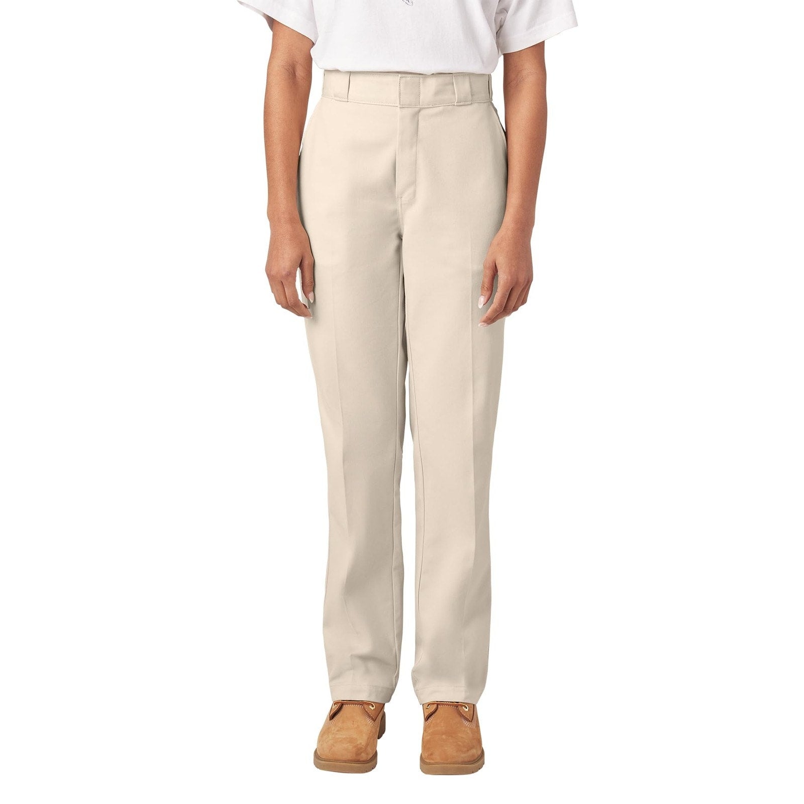 Dickies Womens Chino Pants 8/28 Khaki Original Fit Flat Front Straight Leg