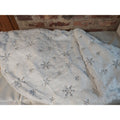 Faux Fur Christmas Tree Skirt White Plush Silver Sequin Snowflake Holiday Decor
