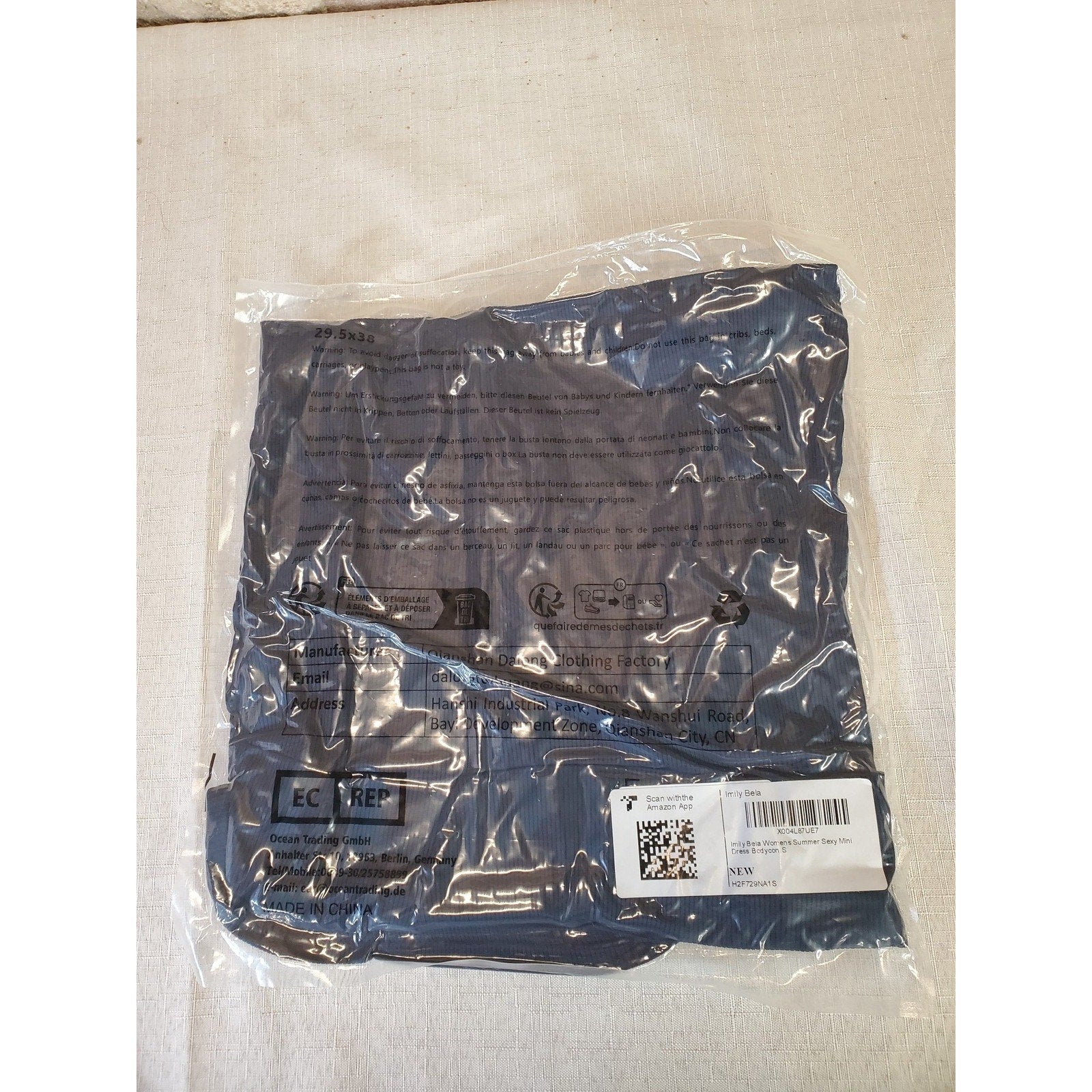 Pretty Beia Womens Strapless Bodycon Mini Dress L Navy Blue Ribbed Slit New