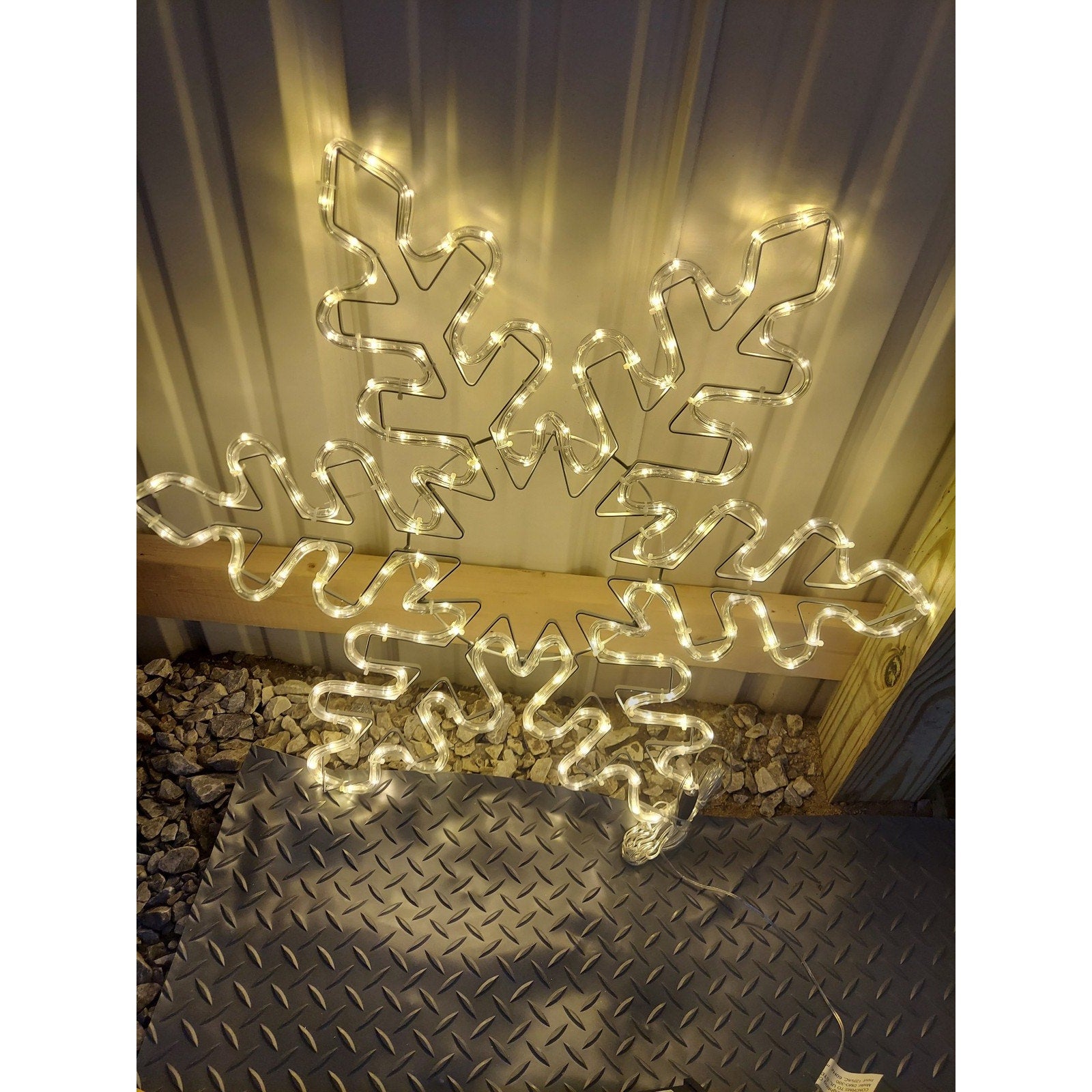 Illuminated LED Rope Light Snowflake Decoration 24 Inch Christmas Holiday Warm
