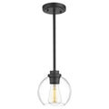 Black Modern Farmhouse Pendant Light 7 inch Clear Glass Globe Kitchen Island