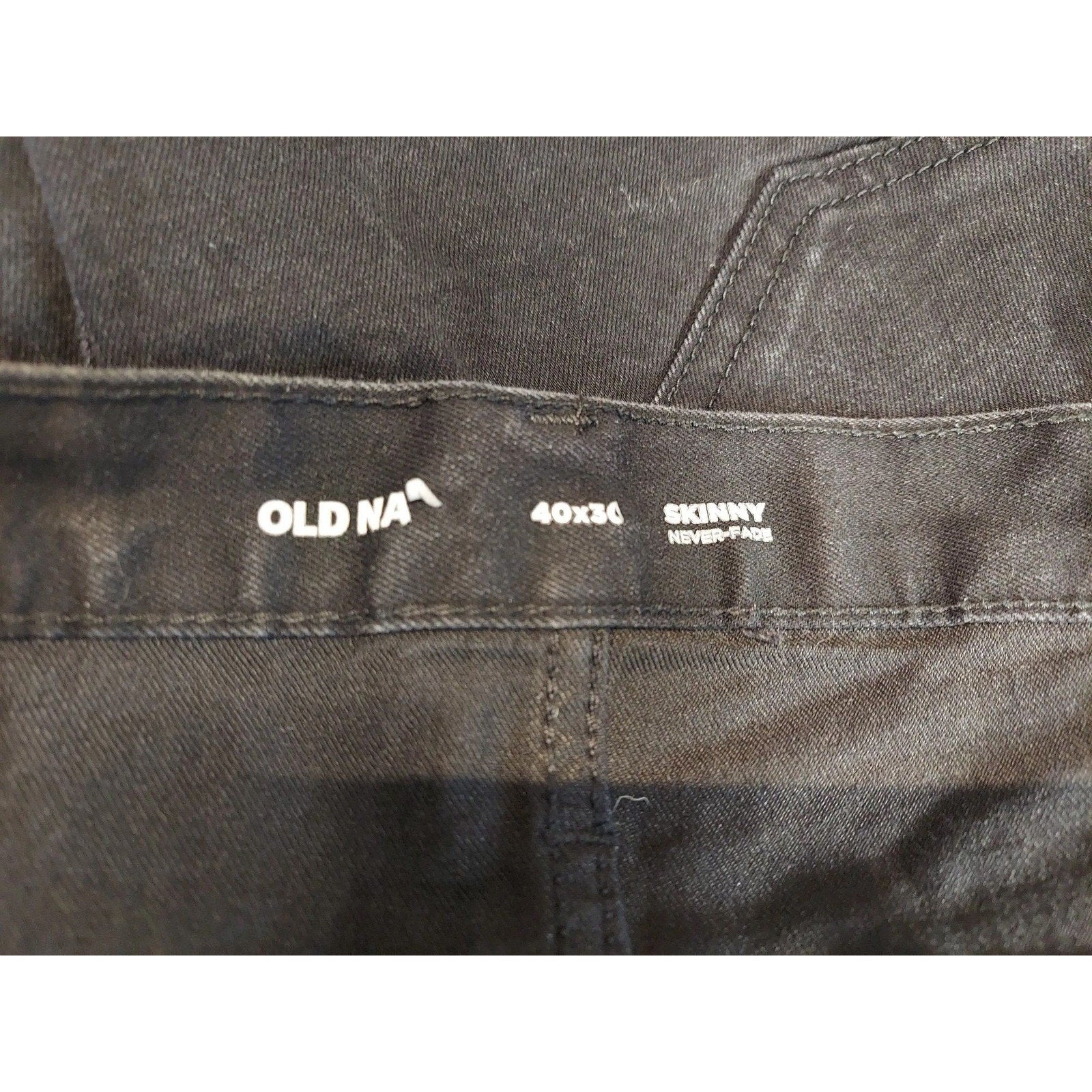 Old Navy Mens Skinny Fit Jeans 40x30 Black Never-Fade Denim Pants