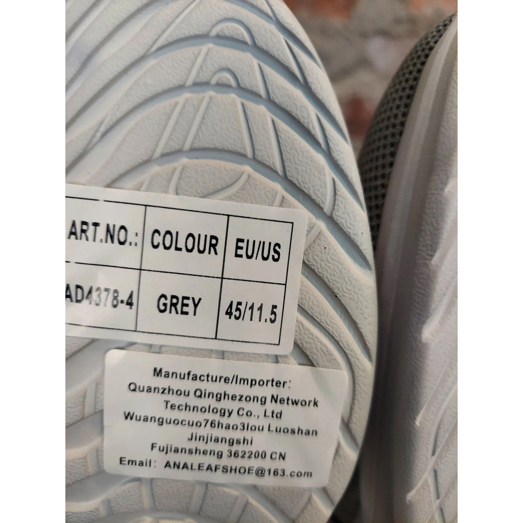 Analeaf Mens Running Shoes Size 11.5 Gray Walking Athletic Casual Sneakers