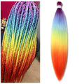BALINGHAIR Braiding Hair Extensions Rainbow Ombre Multicolor Pre-Stretched