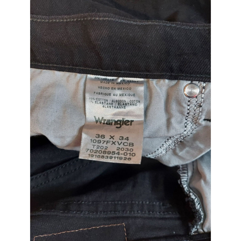 Wrangler Mens Jeans Size 36x34 Black Denim Stretch Cotton Blend Pants