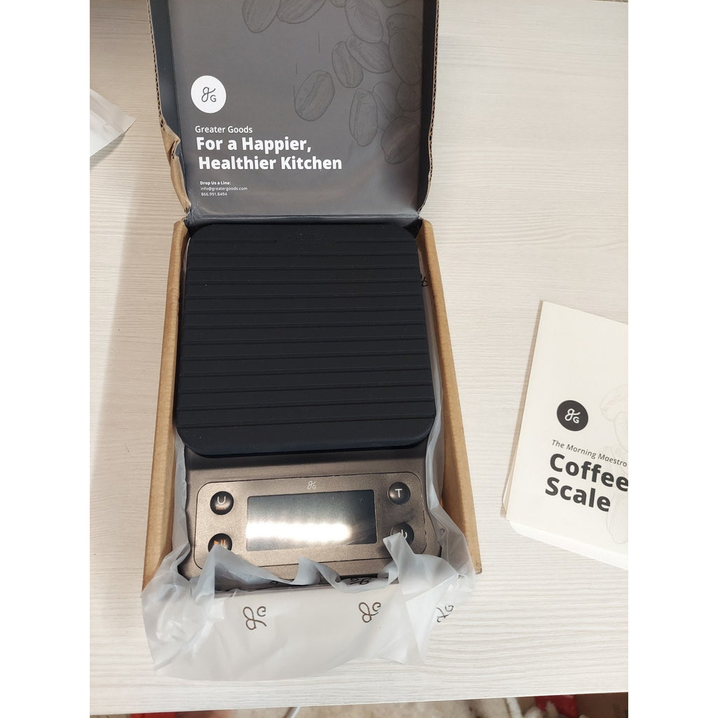 The Morning Maestro Greater Goods Coffee Scale Digital Precision Kitchen Brewing