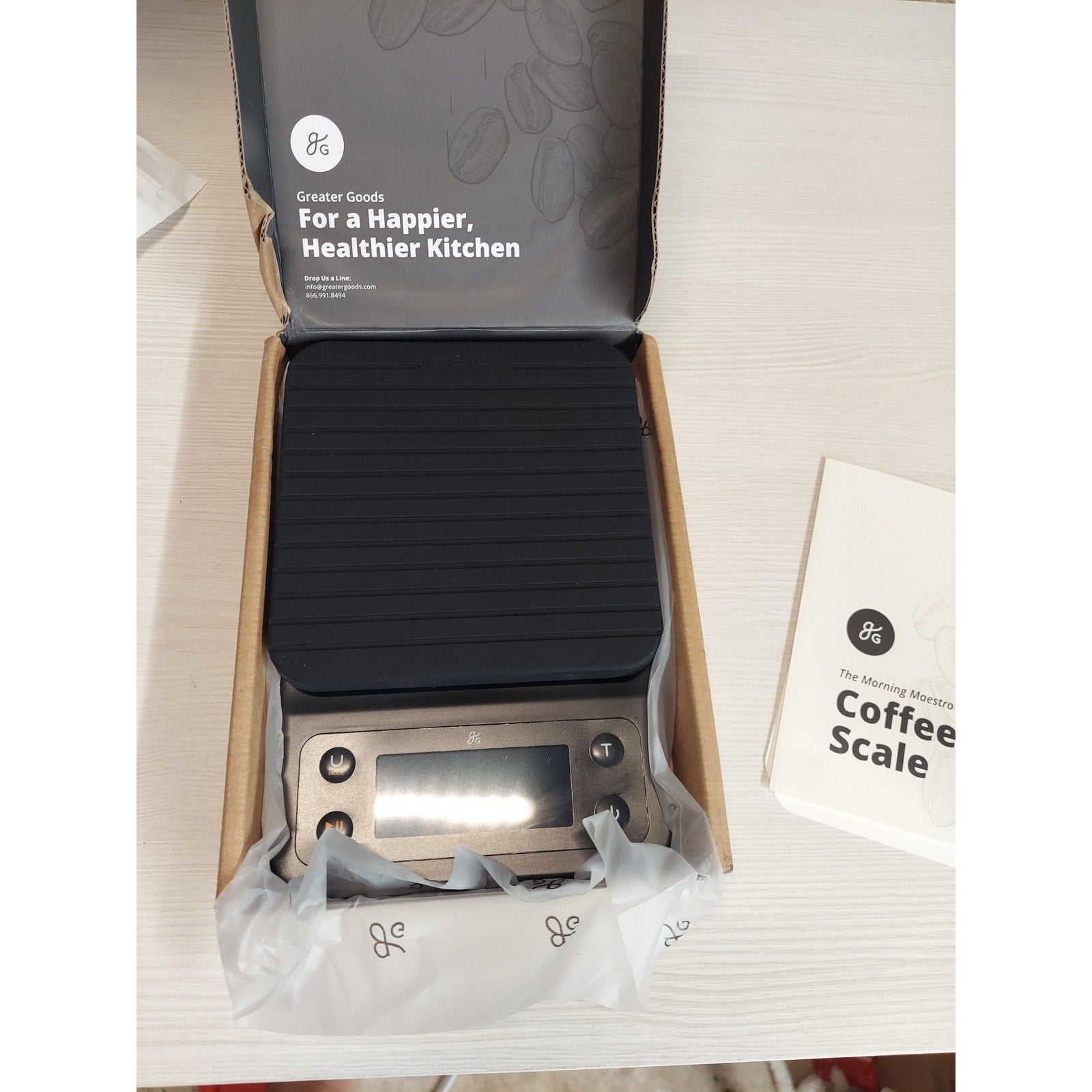 The Morning Maestro Greater Goods Coffee Scale Digital Precision Kitchen Brewing