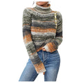 WDIRARA Womens Turtleneck Sweater Small Multicolor Striped Knit Long Sleeve New