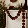 Brown Velvet Ball Garland DIY Kit Tassel Christmas Holiday Mantel Decor