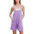 ZmnilewX Womens Romper XXL Light Purple Waffle Knit Sleeveless Spaghetti Strap