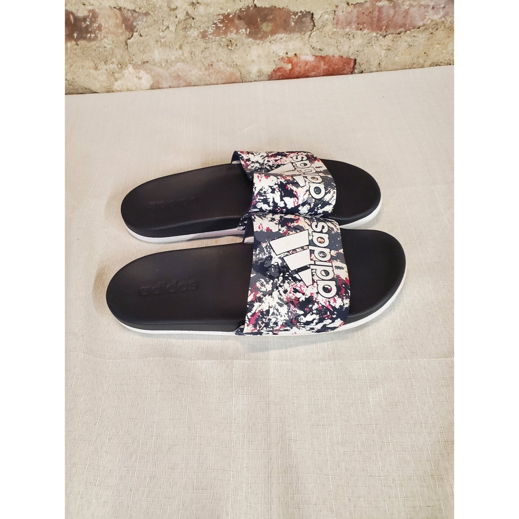 Adidas Mens Slides Size 8 Tie Dye Multicolor Pool Beach Casual Athletic Sandal